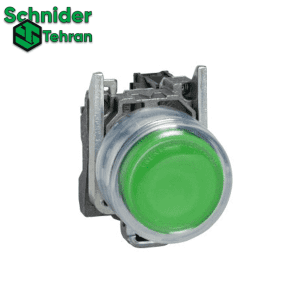 پوش باتن فلزی سبز اشنایدر الکتریک با پوشش محافظ